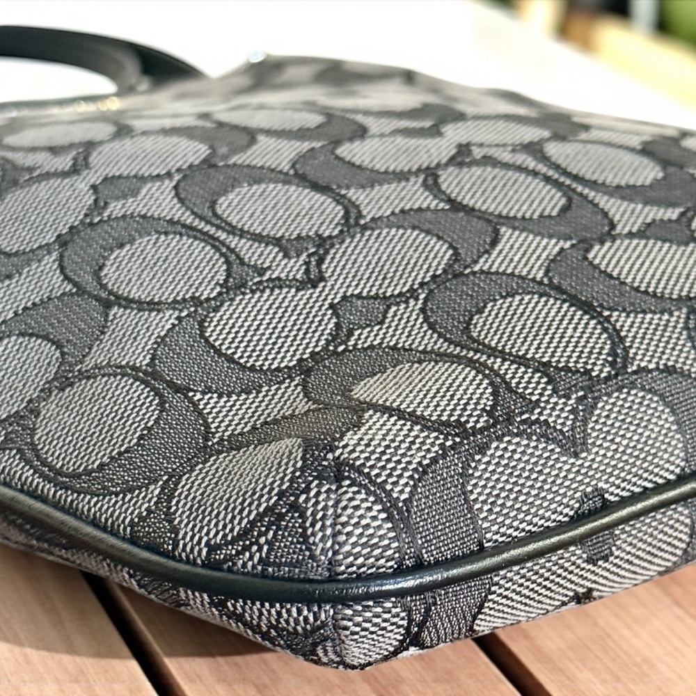 Authentic Coach Charcoal Black Signature Jacquard Crossbody Bag - Picture 7 of 14